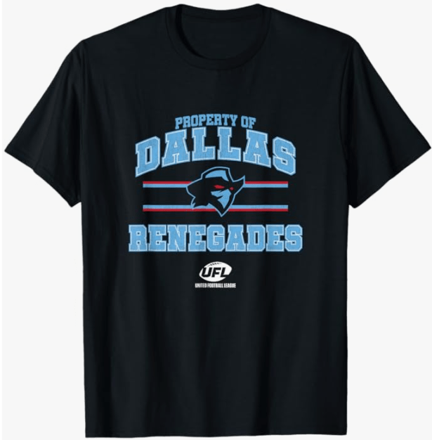Dallas Renegades Shirt UFL Shop merch store