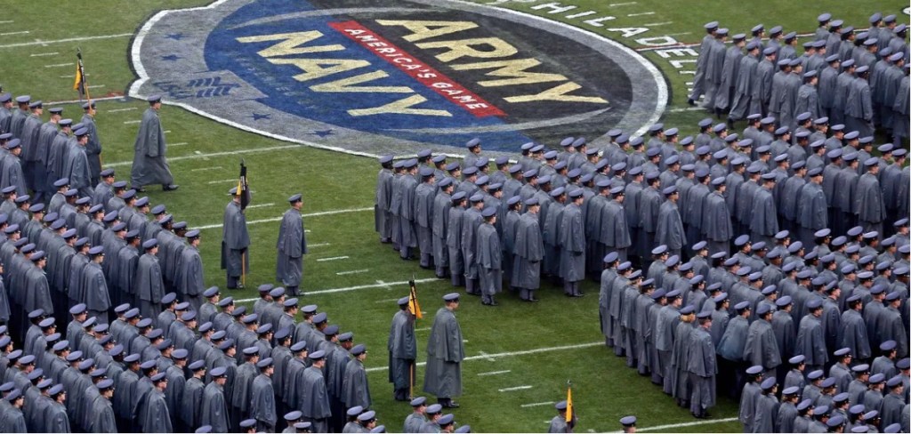 Marching in at the Army Navy game, the best tradition in College Foootball
