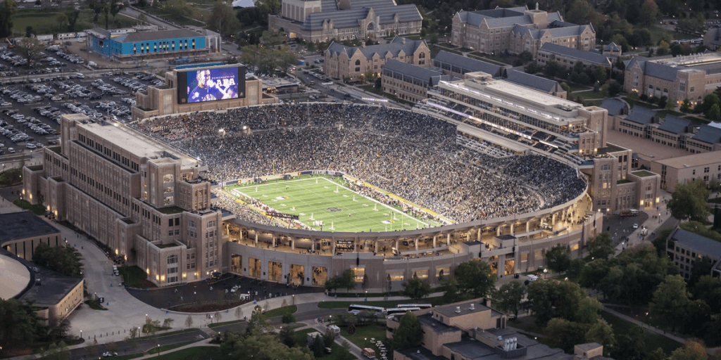 best college football stadiums, best stadiums in cfb notre dame stadium