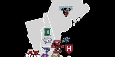 New England College Football Teams Map