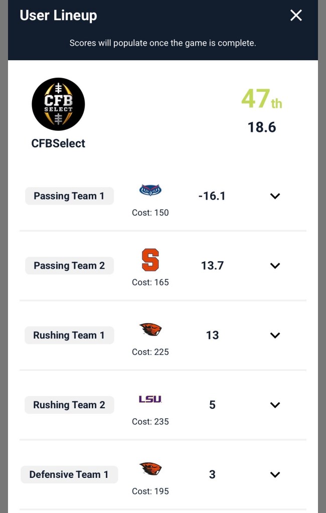 Best College Football Fantasy on Squad Blitz